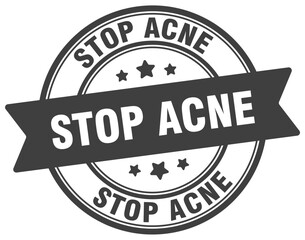 stop acne stamp. stop acne label on transparent background. round sign