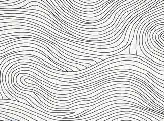 Abstract black and white hand drawn wavy line drawing seamless pattern. Modern minimalist.