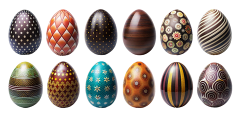 Happy easter colorful easter eggs set 