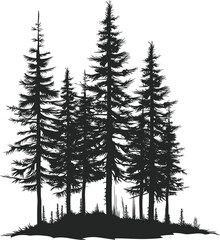 Pine trees silhouette vector © MdImran