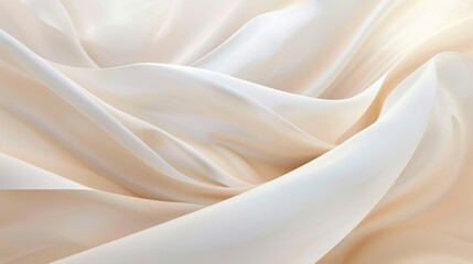 Obraz premium A seamless repeating pattern of cream colored silk fabric with soft folds and waves.