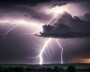 lightning in the field, lightning in the forest, beautiful lightning, sunshine sky, thunderstorm, clound and lightning