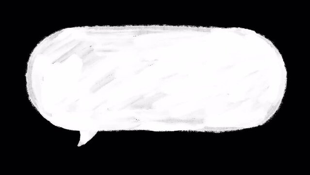 Pack of wiggle speech bubbles with brush texture style, rough paint, comic chat cloud, talking bubble, dreaming symbol, thoughts, sketchy, and doodle. Transparent Hand drawn animation, alpha channel