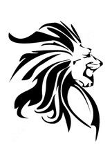 Illustration lion head tattoo 