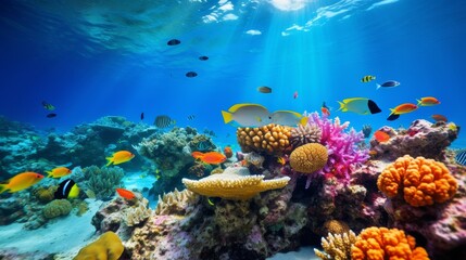 tropical coral reef.