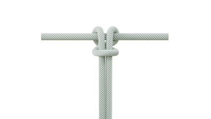 rope string with net hitch knot 3D rendering