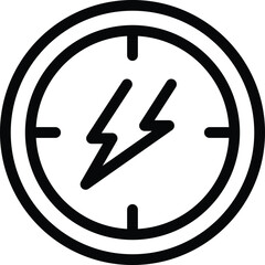 Electronic power cooktop icon outline vector. Electromagnetic kitchen surface. Cookware smart device