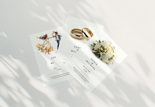5 x 7 Card Mockup Papers With Soft Light Background