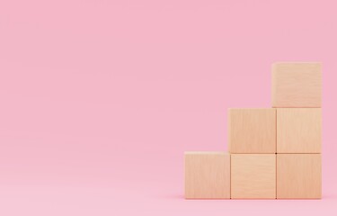 Obraz premium 背景素材_積み木_ピンク