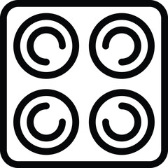 Electromagnetic cooker unit icon outline vector. Smart cookware device. Inductive stovetop appliance