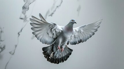 Pigeon flying Artistic Marble Effect