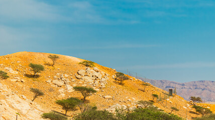 A view from Top Of Jebel Jais in Ras Al Khaima at sunrise. 