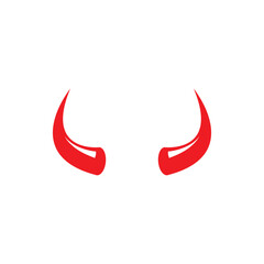 Obraz premium Devil horn Vector icon design illustration Template