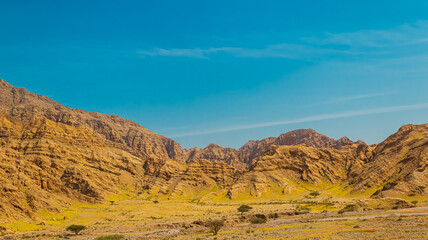A view from Top Of Jebel Jais in Ras Al Khaima at sunrise. 