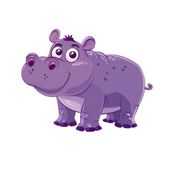 Fototapeta premium Hippo flat illustration transparent