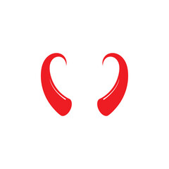 Devil horn Vector icon design illustration Template