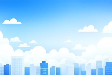 Obraz premium Cityscape with blue sky and white clouds in the background