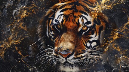 Tiger Artistic Marble Effect AI