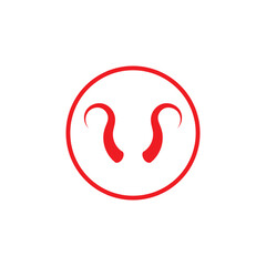 Fototapeta premium Devil horn Vector icon design illustration Template
