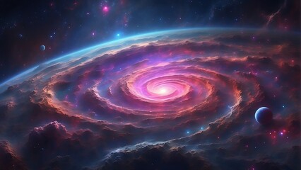 Obraz premium background with space Cosmic Symphony Nebula's Brilliance
