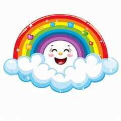 A smiling rainbow with a smiling face and a smiling mouth