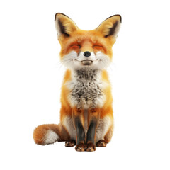 Obraz premium Smiling Fox with Eyes Closed on transpart