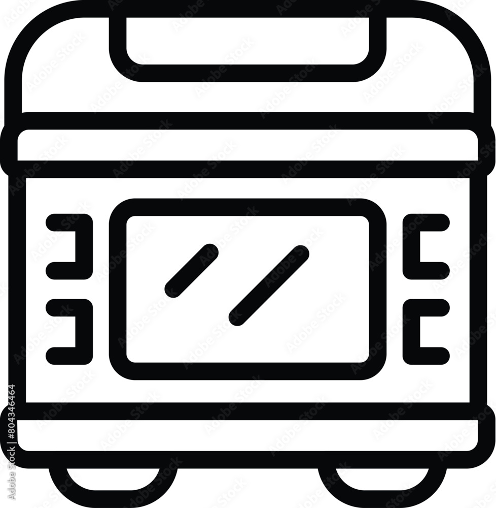 Poster bakery bread maker icon outline vector. automatic baking device. modern buns preparing machine