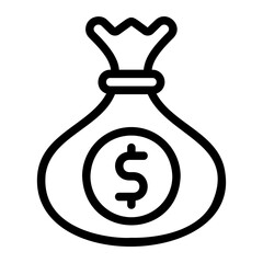 money bag line icon