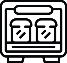 Break baking device icon outline vector. Confectionary appliance. Bakery electric accessory