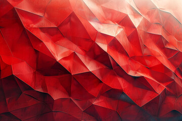 Vibrant red backdrop highlighting elegant geometric shapes, adding sophistication and depth to the composition.