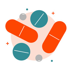 medical drug pharmacy illustration in flat design style