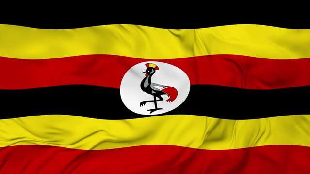 Uganda flag waving seamless loop animation. 4K Video