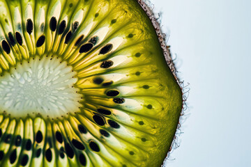 Kiwi slice, seeds visible
