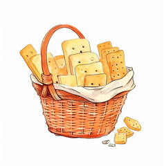 A basket full of freshly baked breadsticks