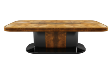 Wooden office conference table isolated on transparent background