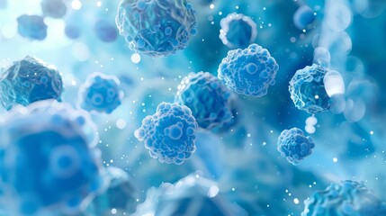 Abstract bacteria, probiotics, gram positive bacteria bacteria and viruses of various shapes against a light background. Concept of science, medicine. Microbiology background. 3d illustration