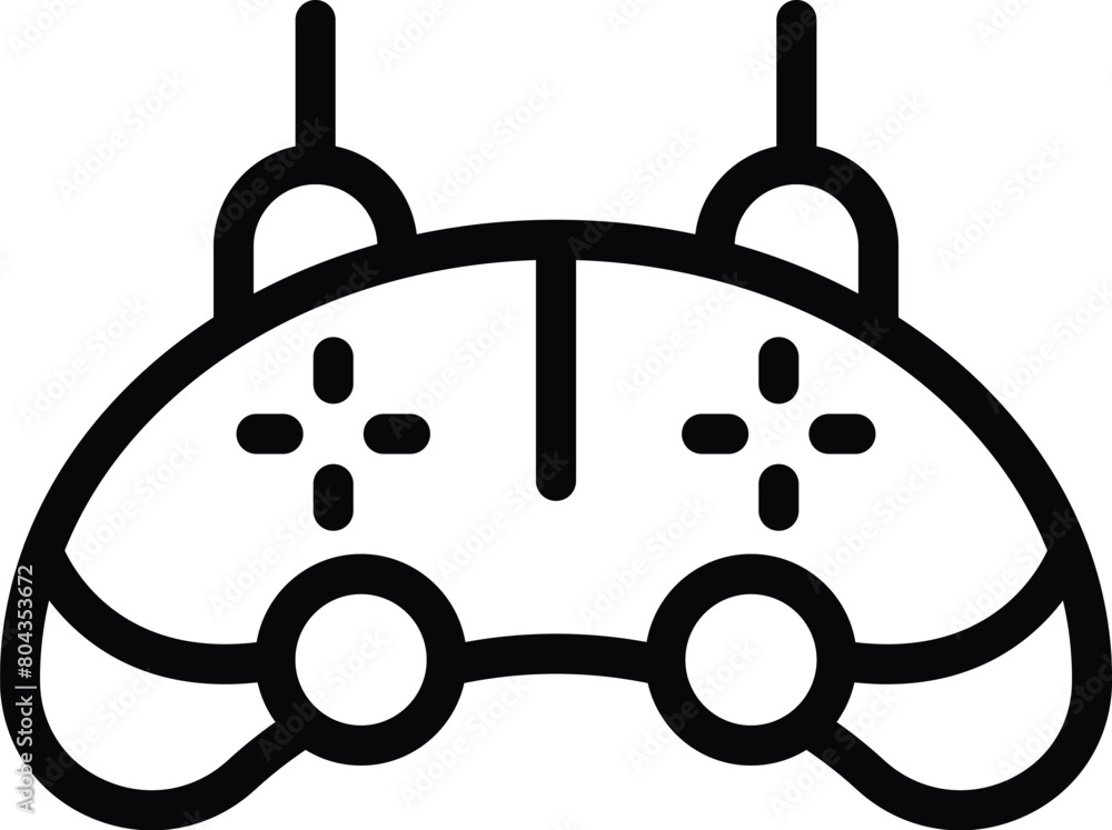 Poster game controller icon outline vector. videogame joystick. electronic control accessory