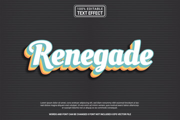 Obraz premium Editable text effect Renegade 3d cartoon template style modern premium vector