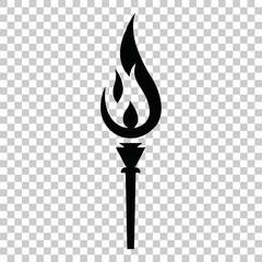 Torch icon. Vector illustration isolated on transparent background
