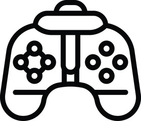 Joystick device icon outline vector. Game controller. Videogaming digital console © ylivdesign