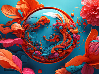 An enchanting tapestry of abstract floral patterns brings nature's vibrant beauty to life on the canvas.






