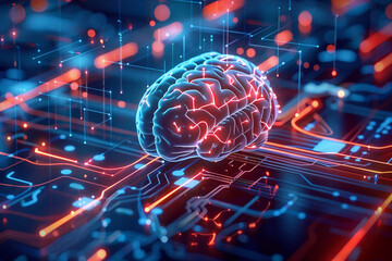 Neural circuit and electronic cyber brain in a quantum computing system, artificial intelligence technology, biotechnology and machine learning concept