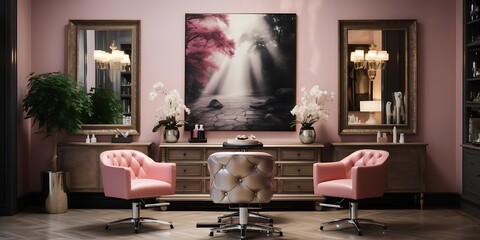 Modern interior empty beauty salon 3d render