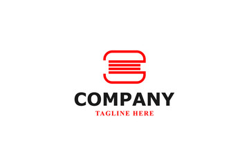 letter b and burger minimal logo © Bayu