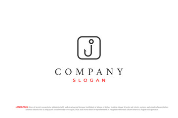 letter j and fishing hook logo