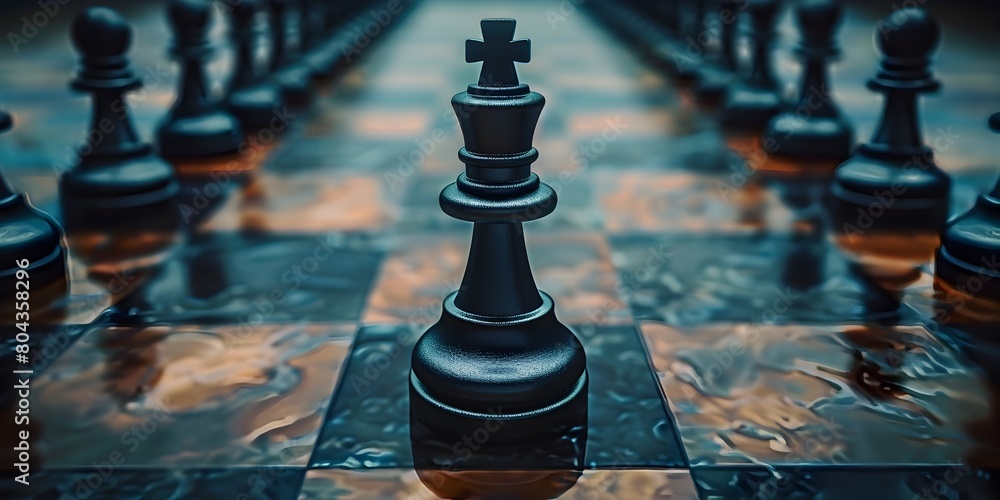 Poster the apex of strategy and decisive moves navigating business challenges through chess inspired thinki