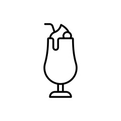 Milkshake outline icons, minimalist vector illustration ,simple transparent graphic element .Isolated on white background