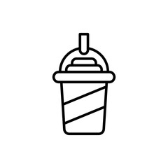Milkshake outline icons, minimalist vector illustration ,simple transparent graphic element .Isolated on white background