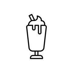 Milkshake outline icons, minimalist vector illustration ,simple transparent graphic element .Isolated on white background