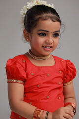 Girl with Kerala festive costume